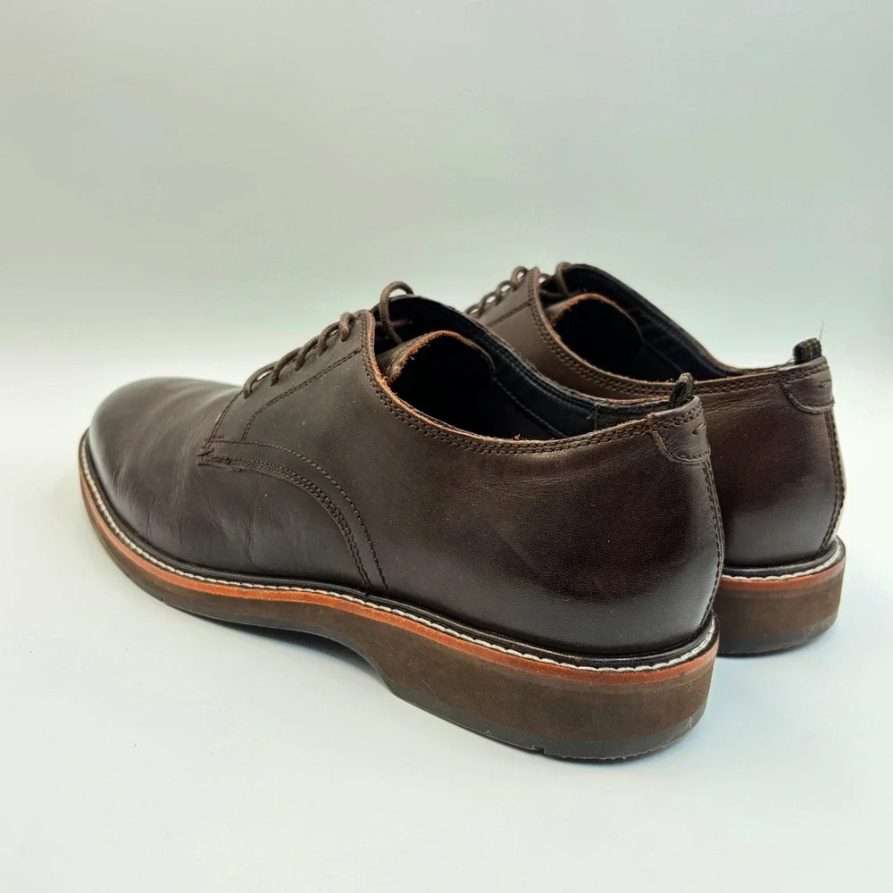 Cole Haan Mens 9.5 Grand.360 Brown Leather Derby Oxford Dress Shoes C30692 Comfy